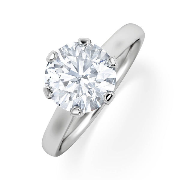 2 Ct Diamond Engagement Ring High Set Chloe Lab F/VS1 18K White Gold